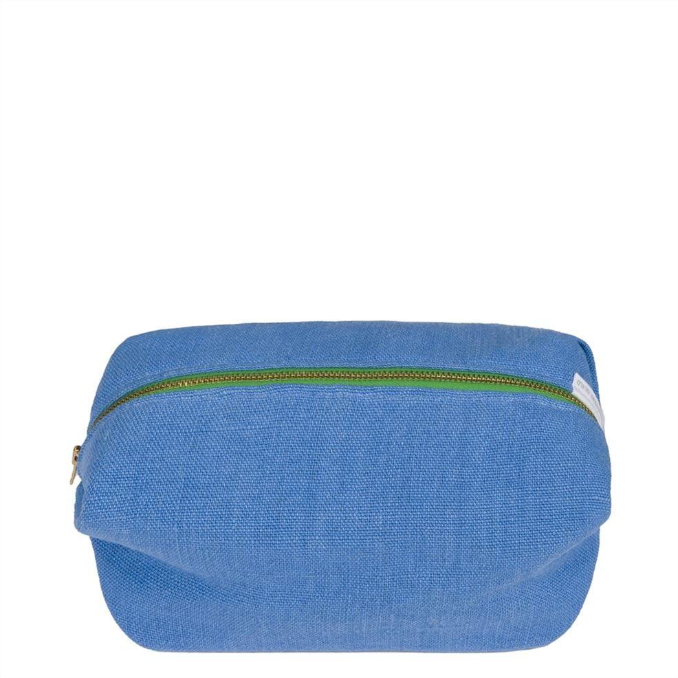 designers guild Brera Lino Cerulean Medium Toiletry Bag