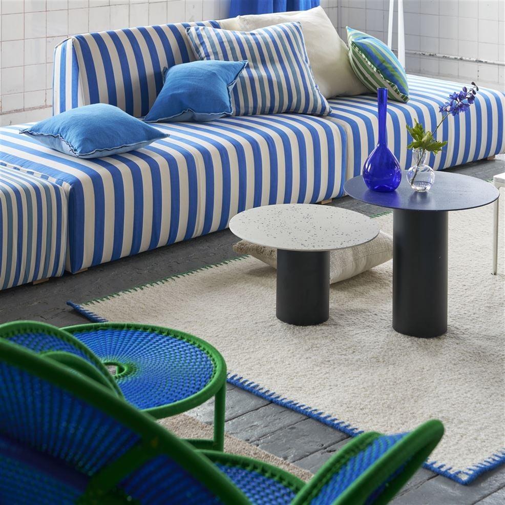 Designers Guild Brera Lino Cornflower & Lapis Linen Decorative Pillow