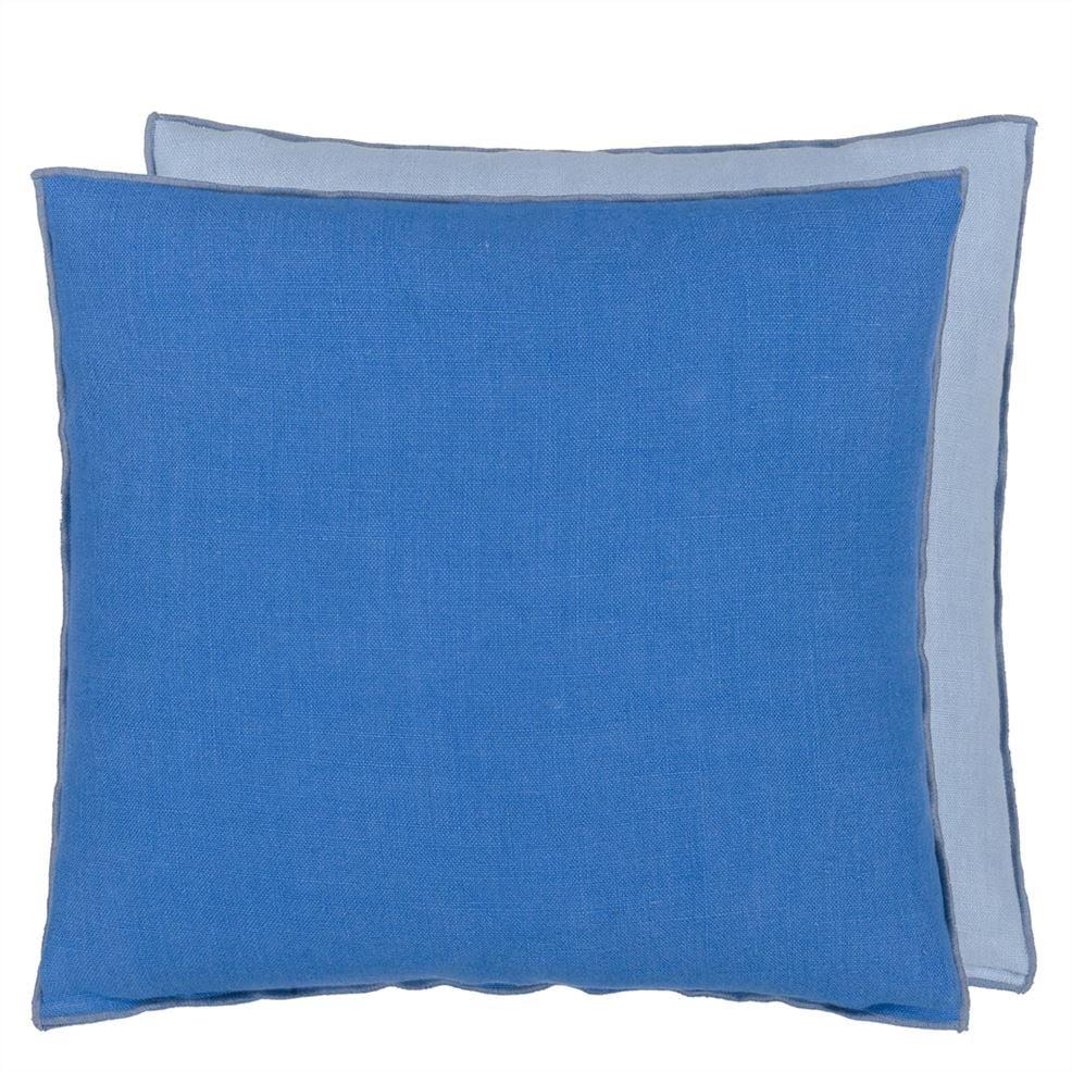 designers guild Brera Lino Cornflower & Lapis Linen Decorative Pillow