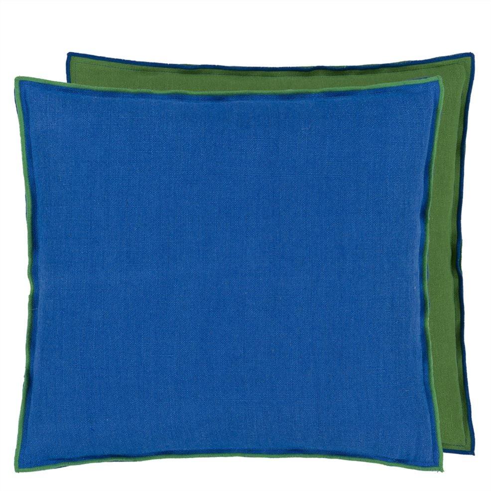 designers guild Brera Lino Lagoon & Emerald Linen Decorative Pillow
