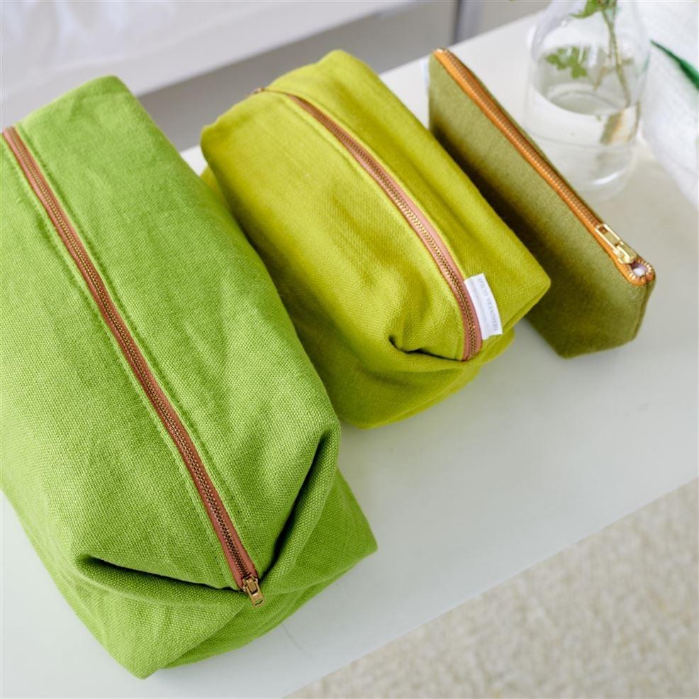 Designers Guild Brera Lino Lime Medium Toiletry Bag