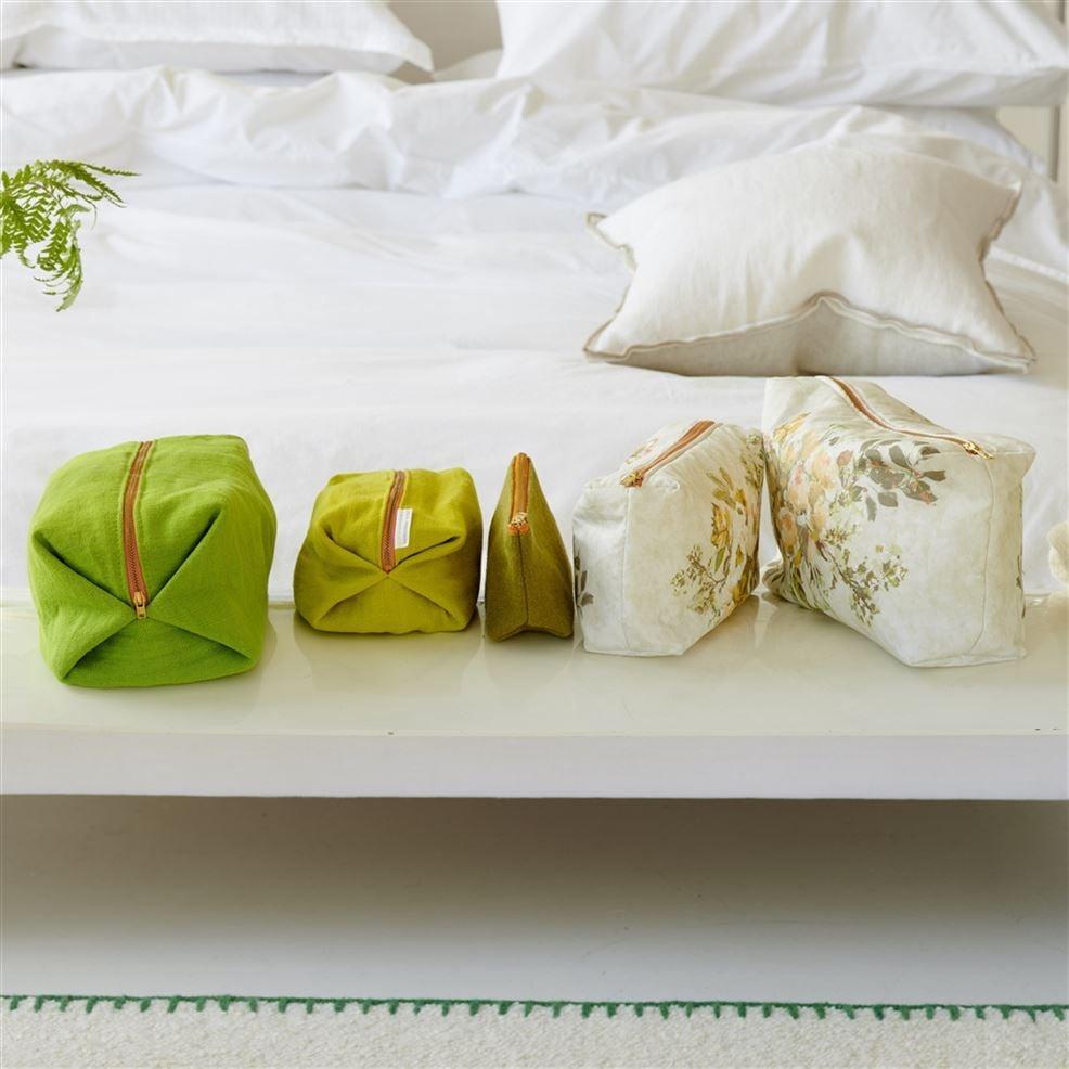 Designers Guild Brera Lino Lime Medium Toiletry Bag