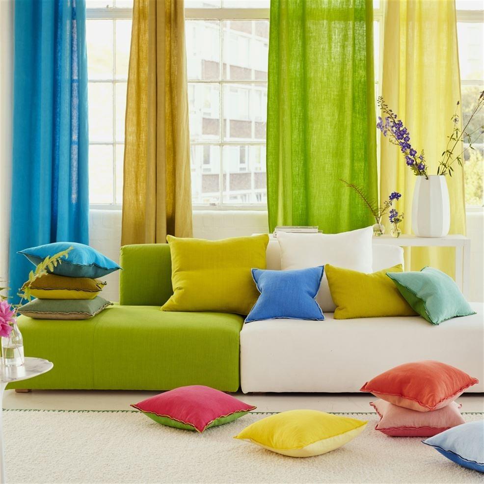 Designers Guild Brera Lino Mimosa & Primrose Linen Decorative Pillow