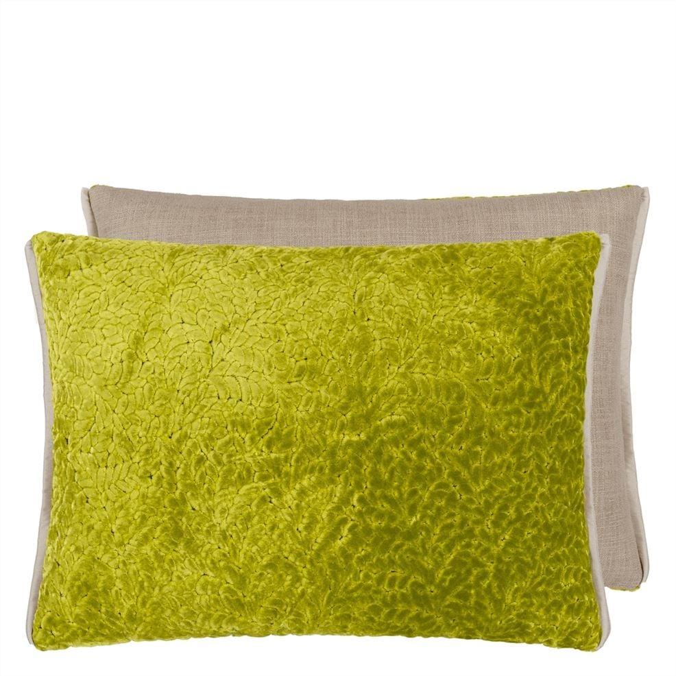 designers guild Cartouche Moss Velvet Decorative Pillow