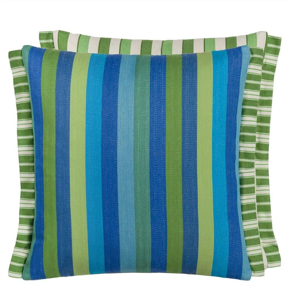 designers guild Cork Street Stripe Cobalt Cotton Decorative Pillow