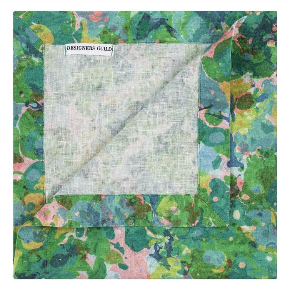 Designers Guild Delahaye Emerald Linen Table Cloth Runner Placemats & Napkins