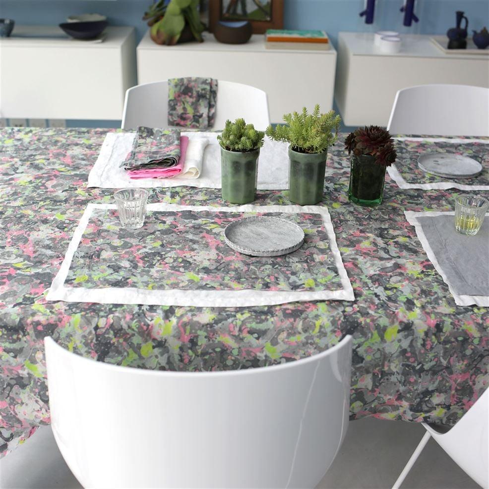 Designers Guild Delahaye Zinc Linen Table Cloth Runner Placemats & Napkins