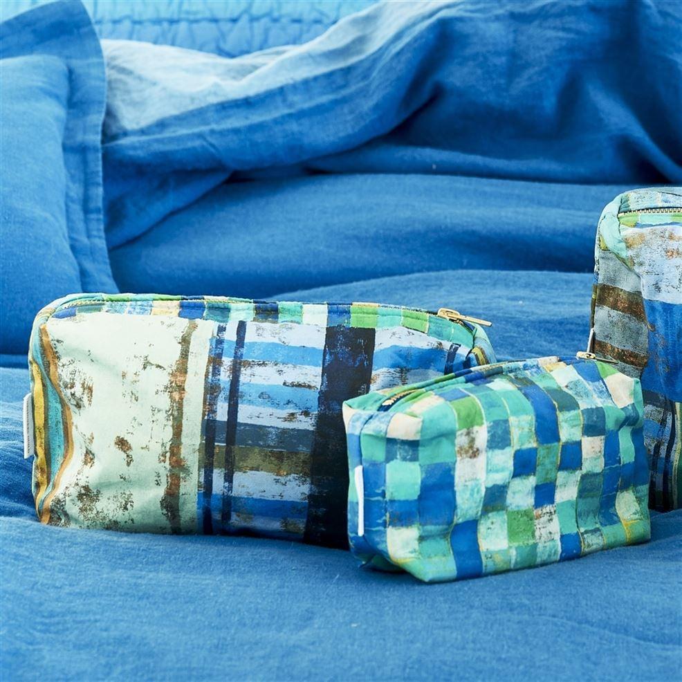Designers Guild Achara Azure Medium Toiletry Bag