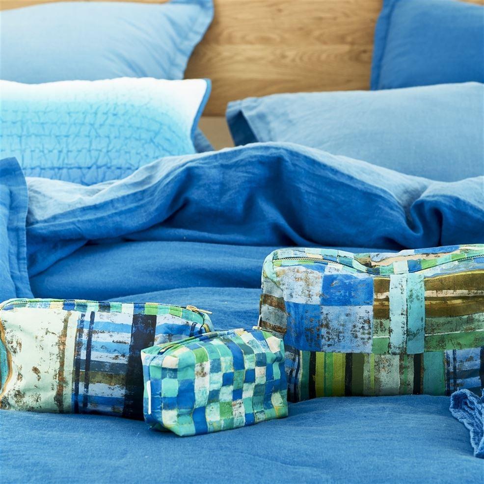 Designers Guild Achara Azure Medium Toiletry Bag