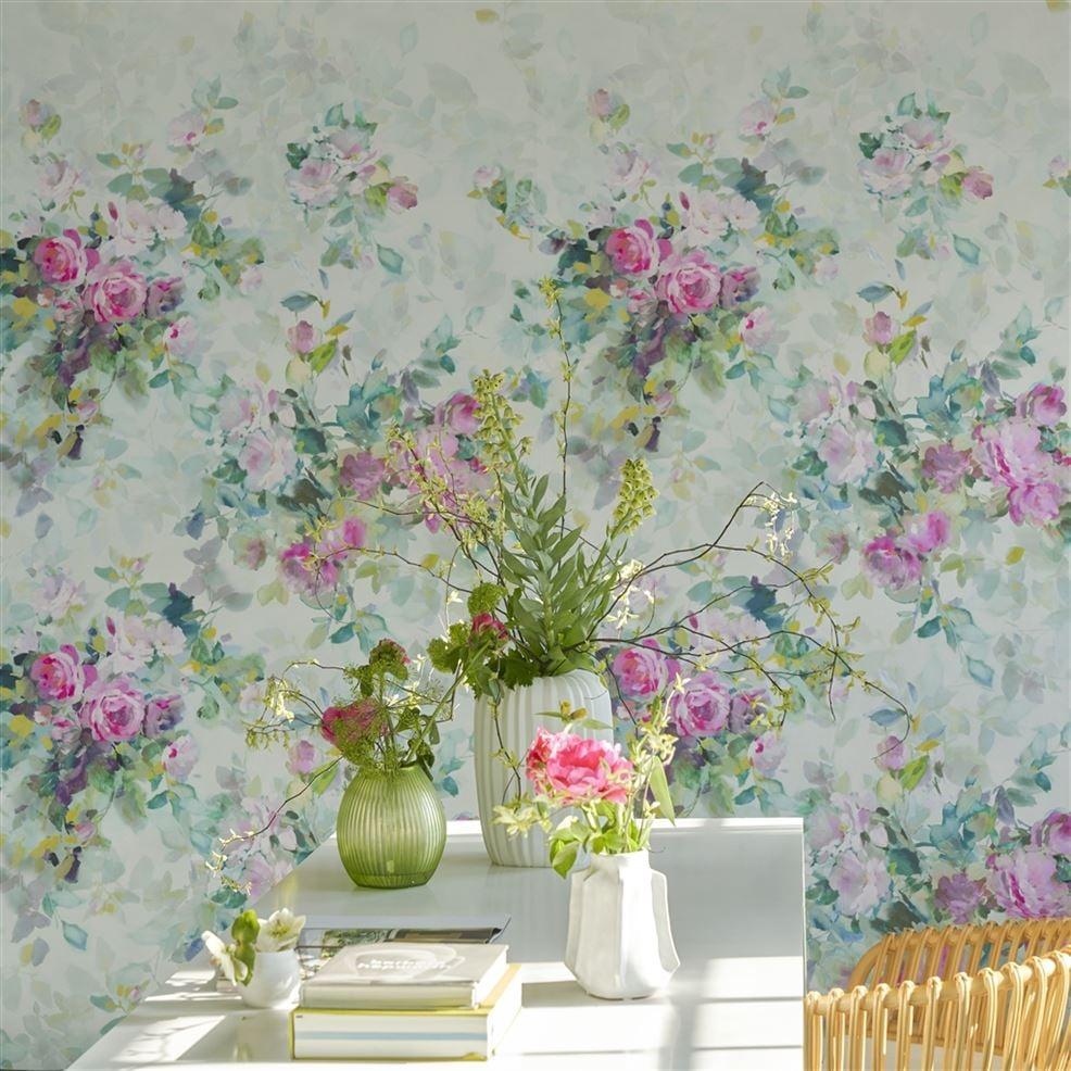 Designers Guild Bouquet De Roses Celadon