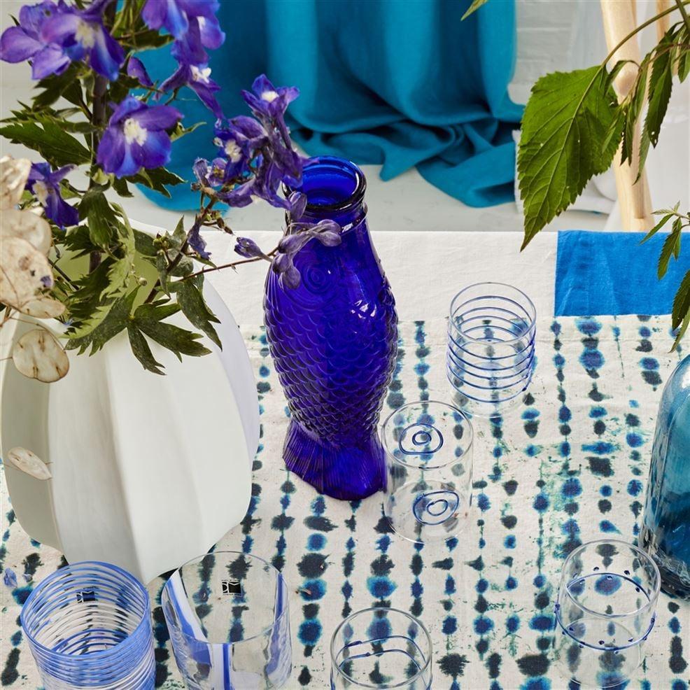 Designers Guild Cobalt Blue Glass Fish Carafe