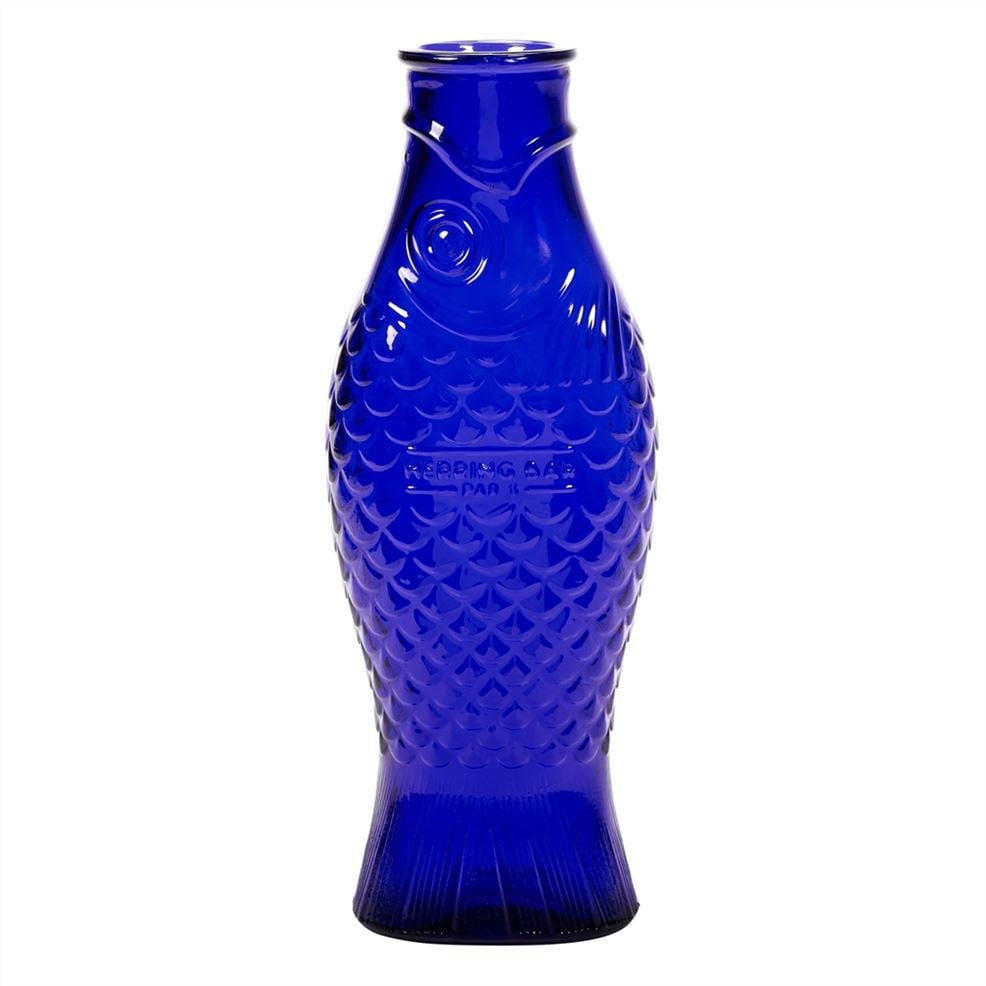 designers guild Cobalt Blue Glass Fish Carafe