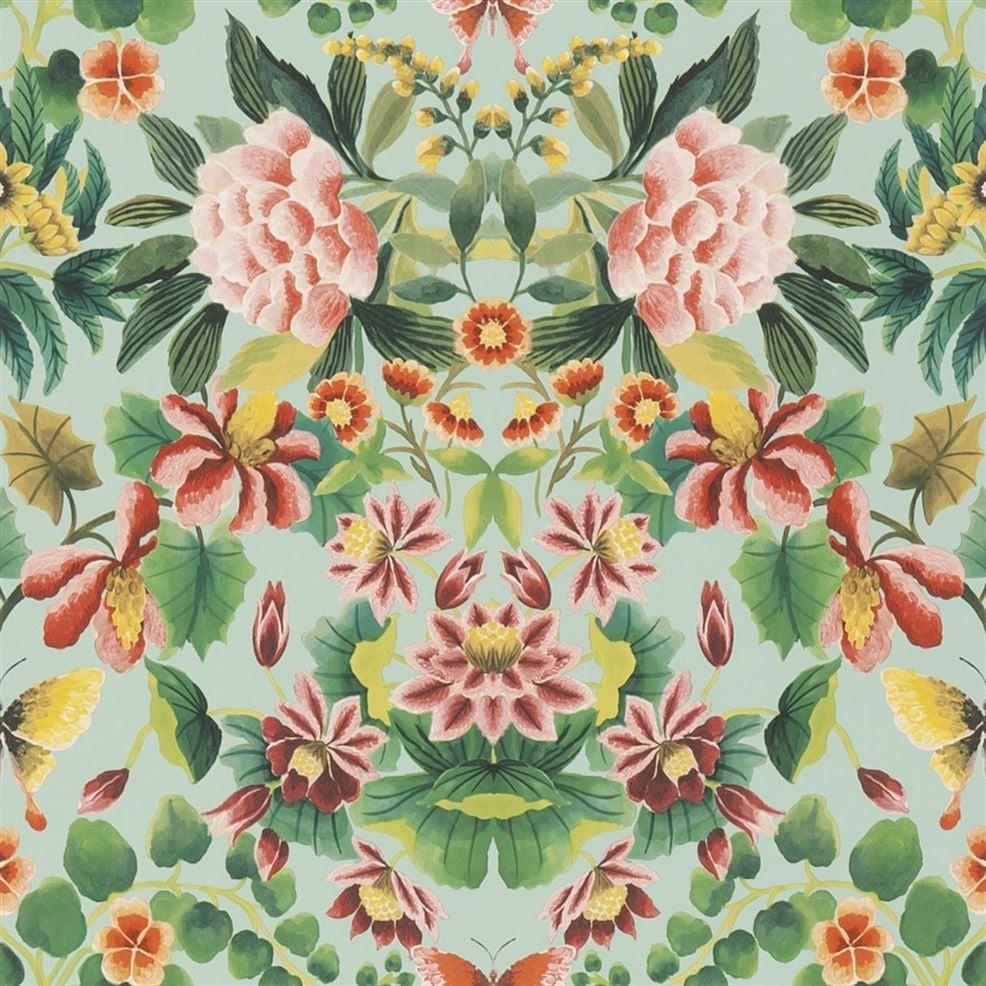 designers guild Ikebana Damask Aqua