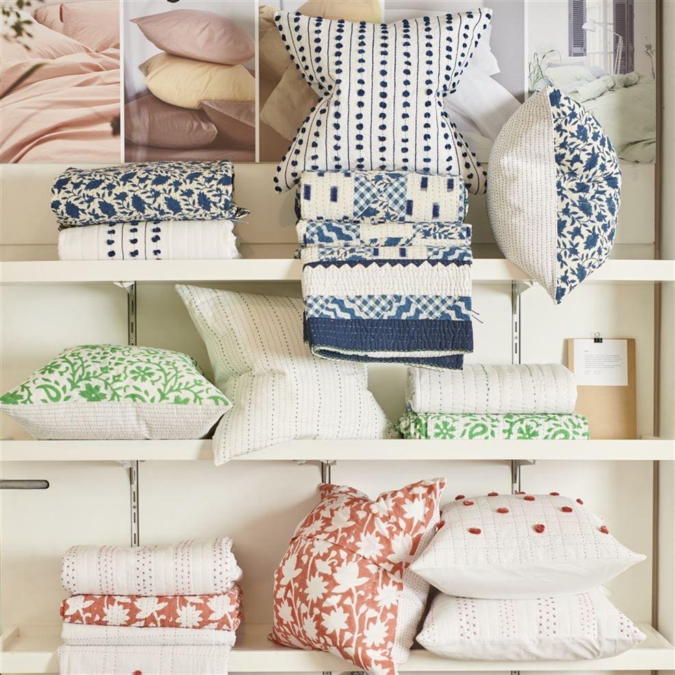 Designers Guild Indigo Block Printed Quilt