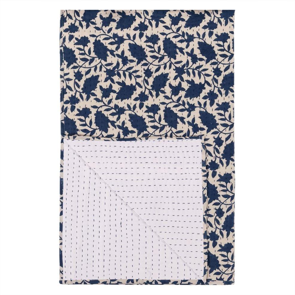designers guild Indigo Block Printed Quilt