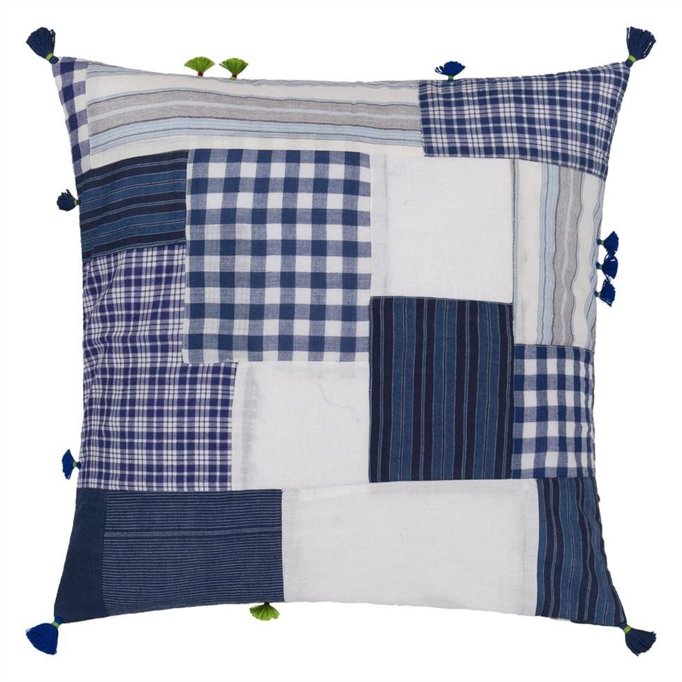 Designers Guild Indigo Patchwork Decorative Pillow