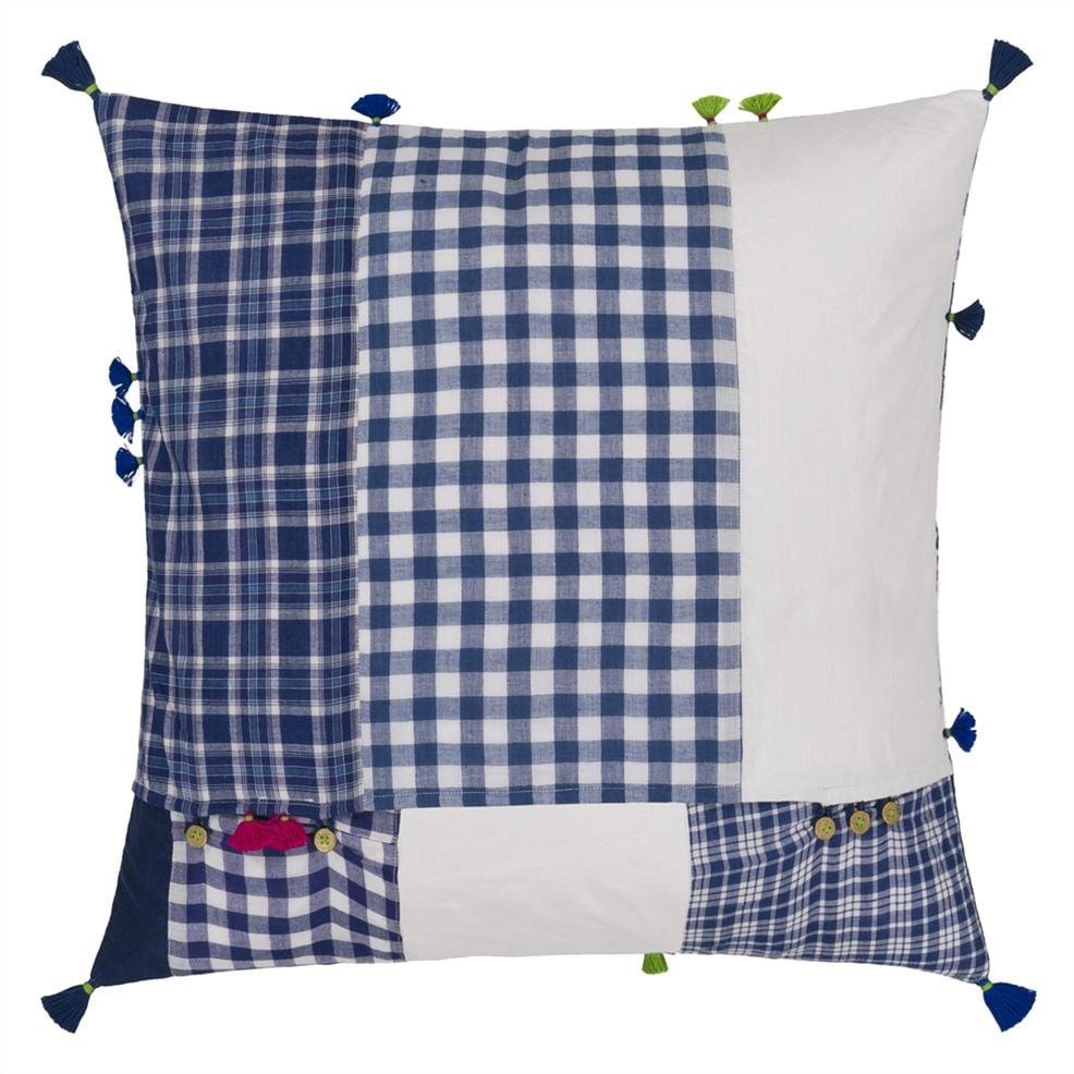 Designers Guild Indigo Patchwork Decorative Pillow