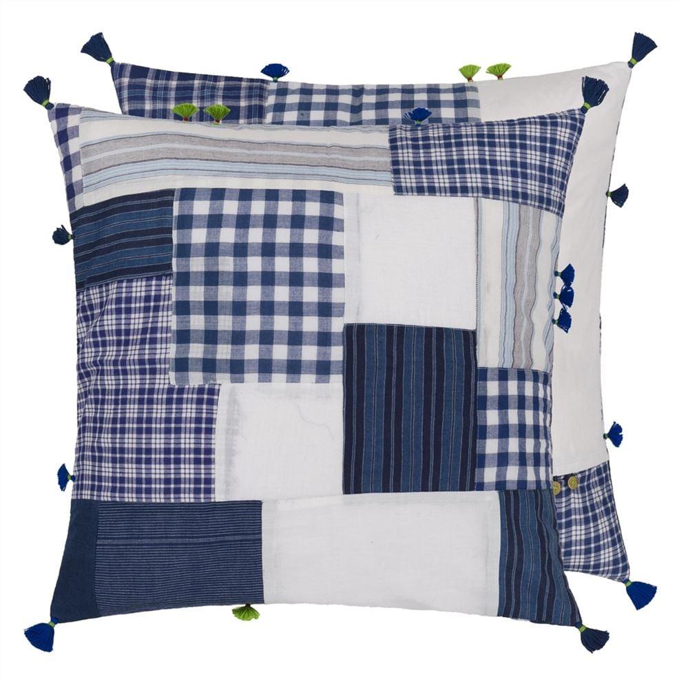 designers guild Indigo Patchwork Decorative Pillow