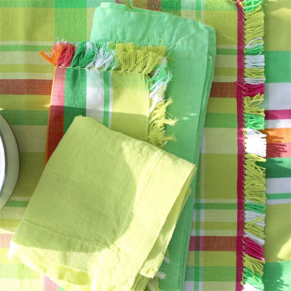 Designers Guild Lario Mint Linen Placemats & Napkins