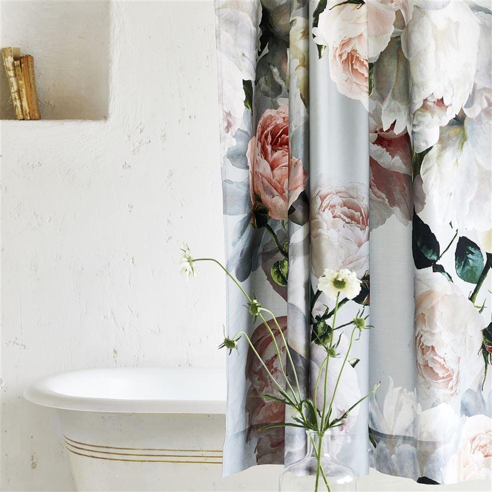 Designers Guild Peonia Grande Zinc Shower Curtain