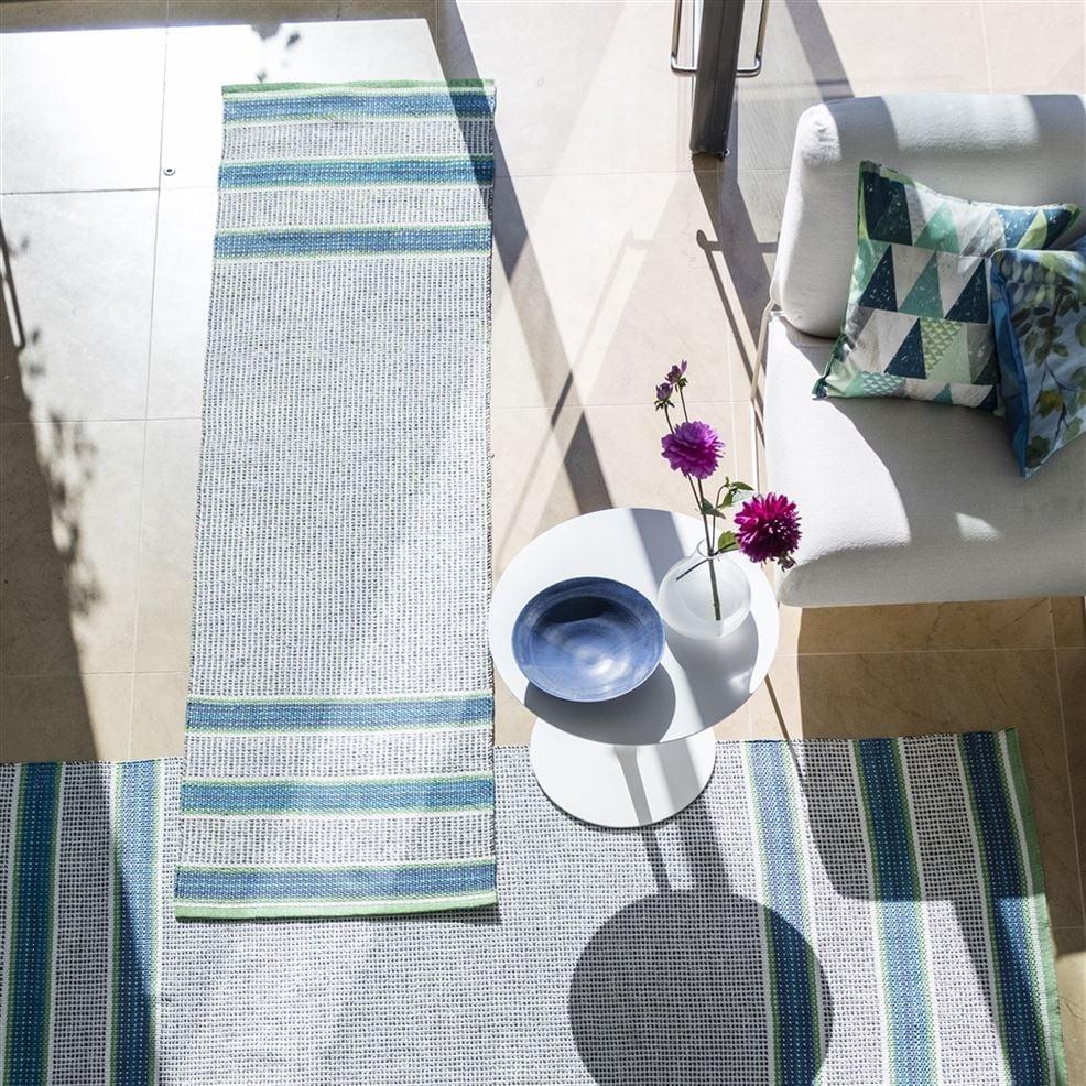 Designers Guild Pompano Cobalt Outdoor Runner Rug