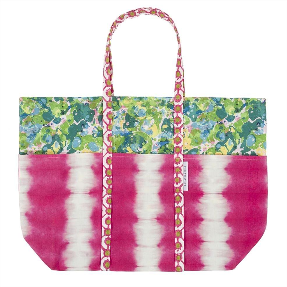 designers guild Savine Odisha Fuchsia Beach Bag