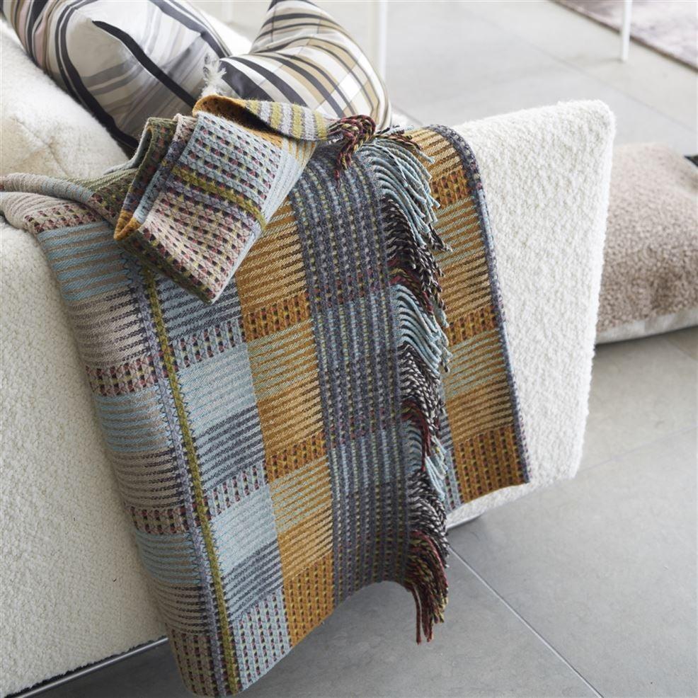 Designers Guild Tasara Ochre Woven Throw