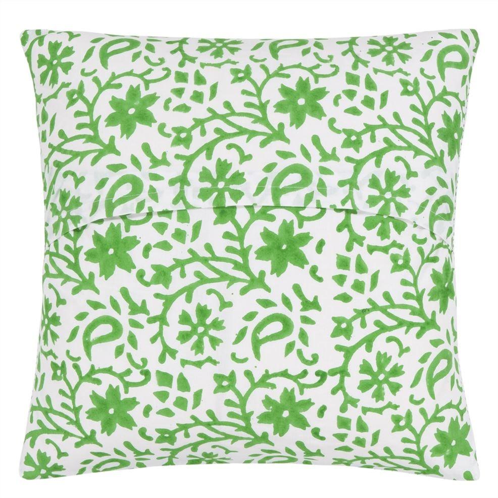 Designers Guild Emerald Block Printed Cotton Decorative Pillow