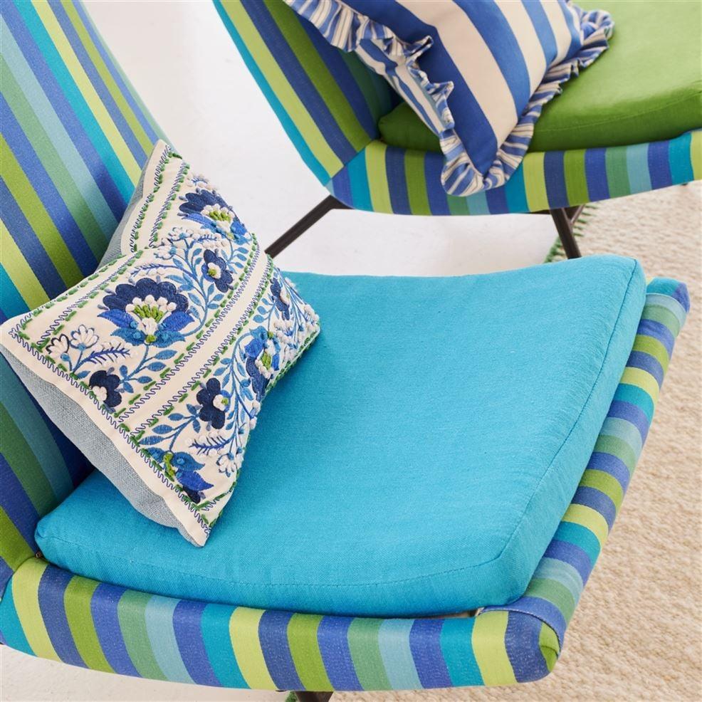 Designers Guild Enamel Flower Indigo Cotton Decorative Pillow