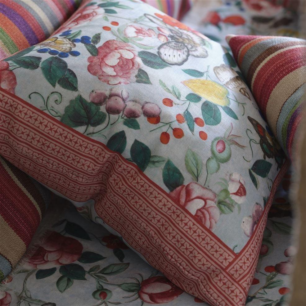 Designers Guild Flower Fan Sky Blue Decorative Pillow