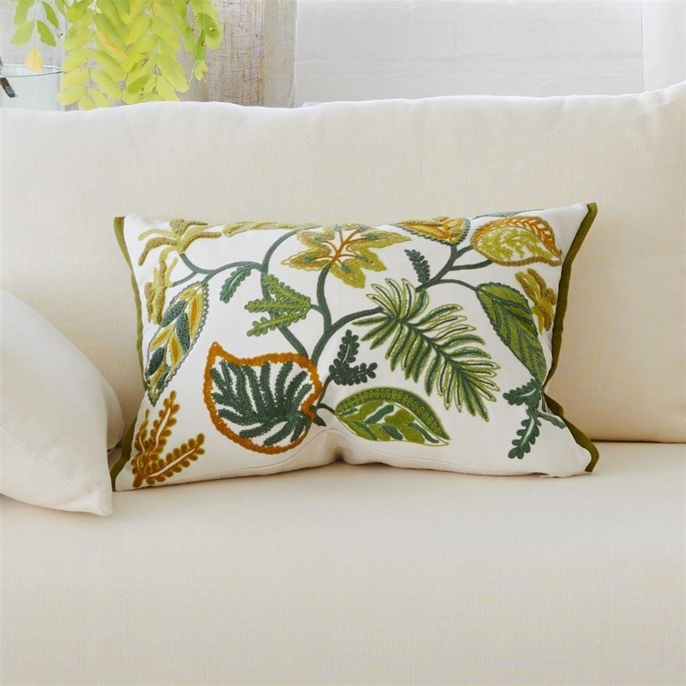 Designers Guild Foglia Decorativa Moss Cotton Decorative Pillow