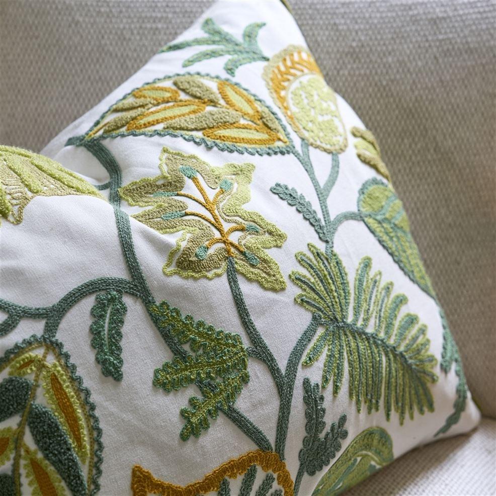 Designers Guild Foglia Decorativa Moss Cotton Decorative Pillow