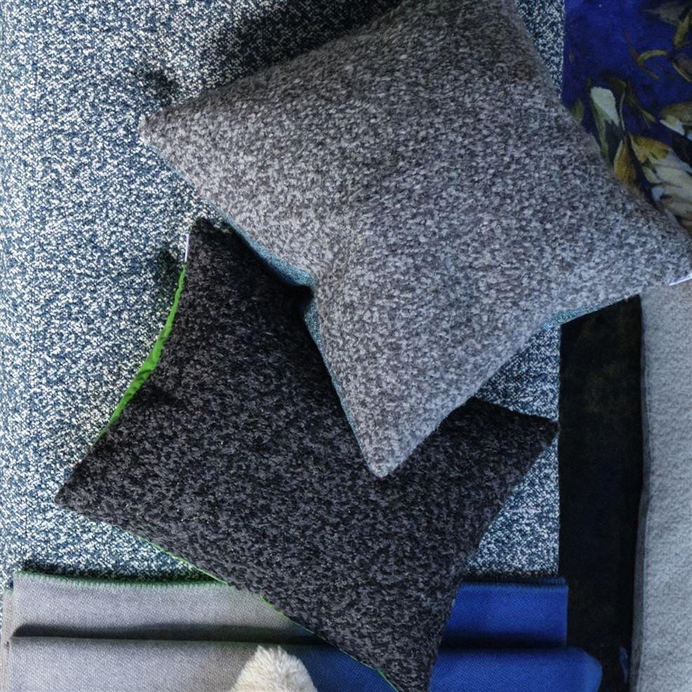 Designers Guild Fontenoy Charcoal & Grass Boucle Decorative Pillow