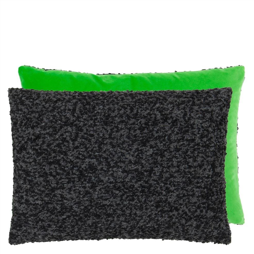 designers guild Fontenoy Charcoal & Grass Boucle Decorative Pillow