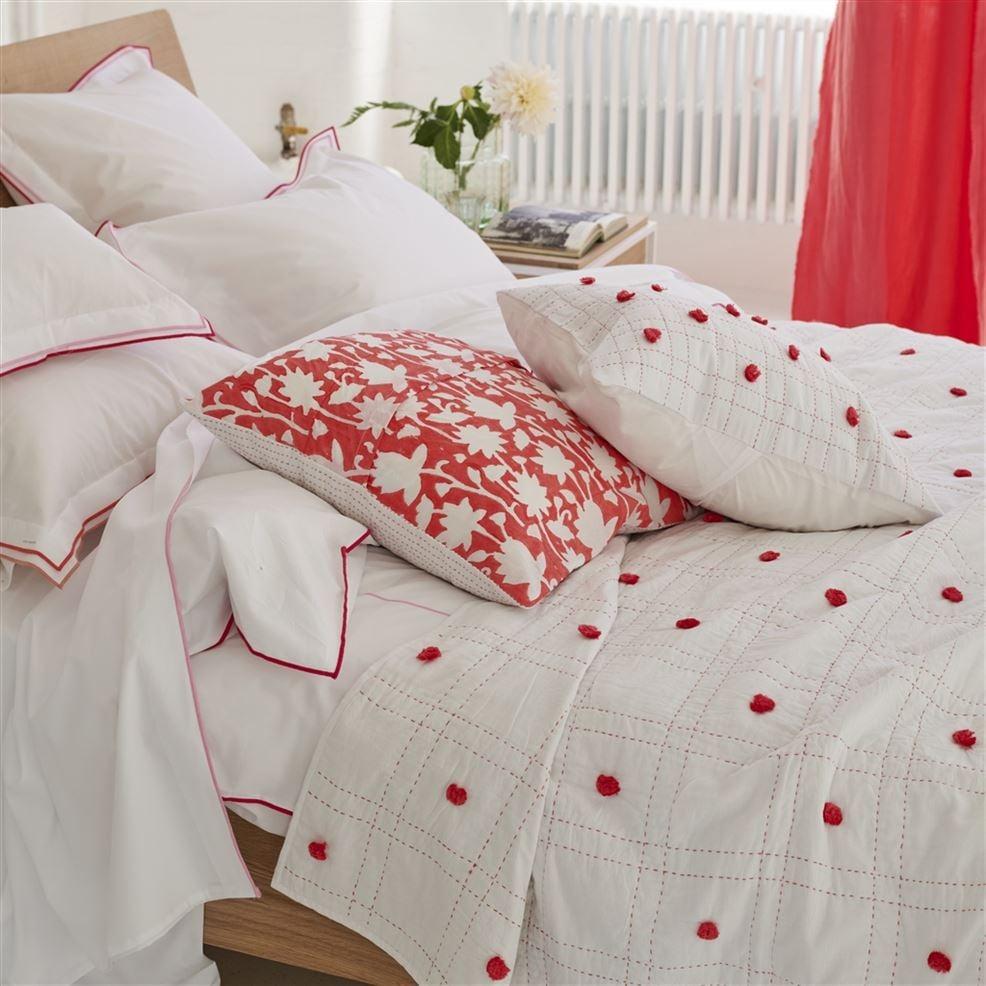 Designers Guild Geranium Block Printed Decorative Pillow