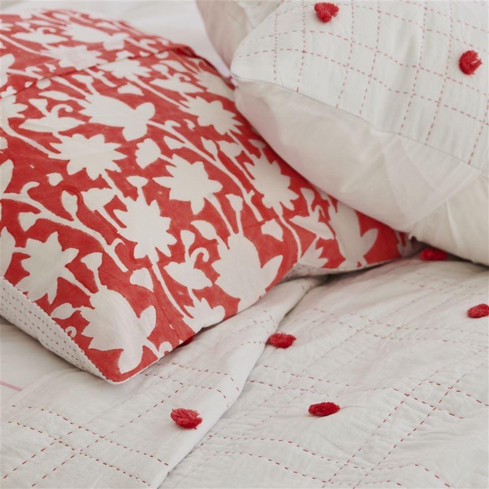 Designers Guild Geranium Block Printed Decorative Pillow