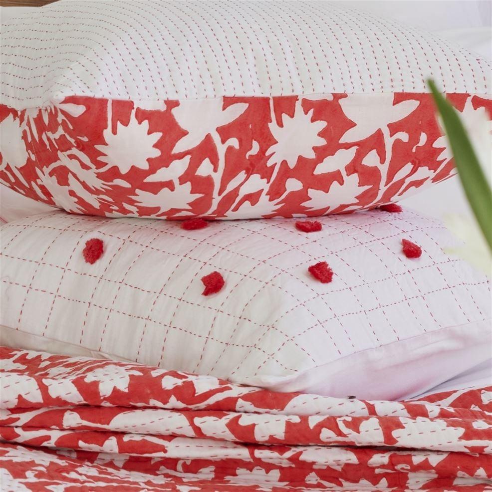 Designers Guild Geranium Block Printed Decorative Pillow