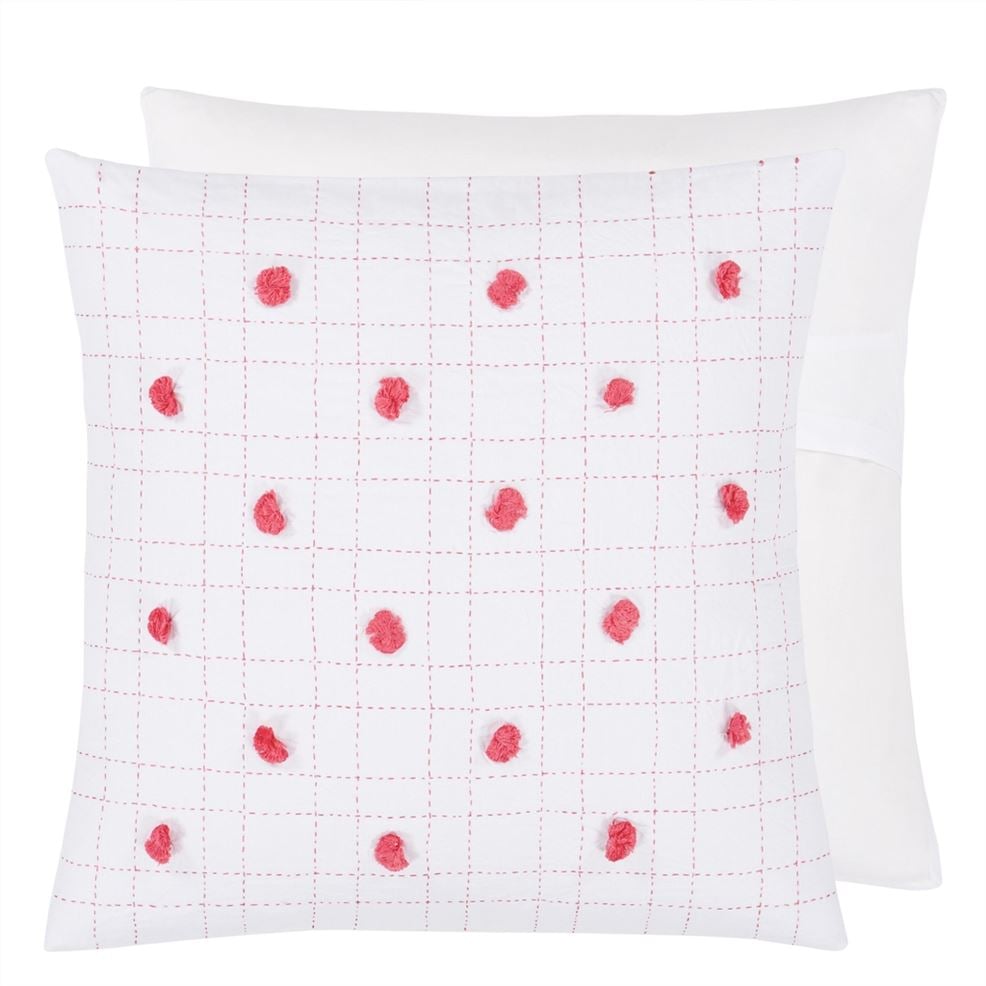 designers guild Geranium Tufted Cotton Decorative Pillow