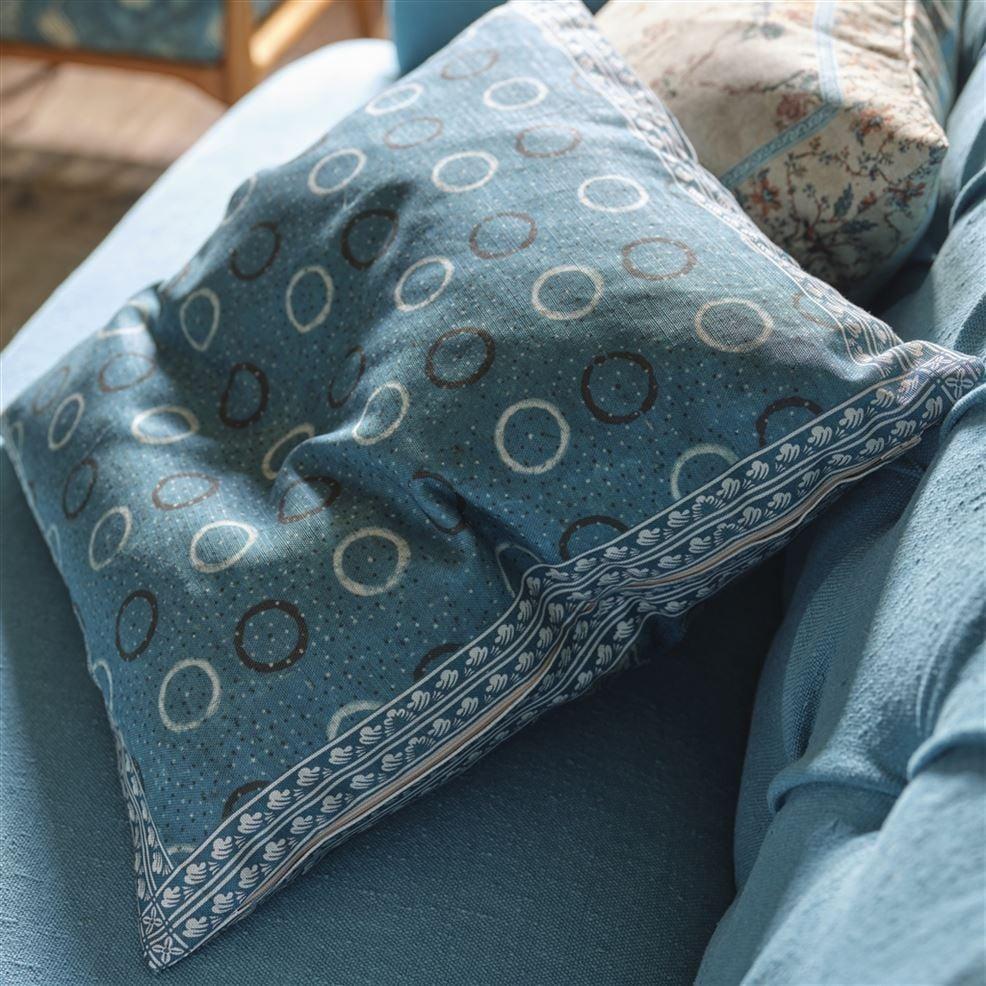Designers Guild Indigo Circles Indigo Decorative Pillow