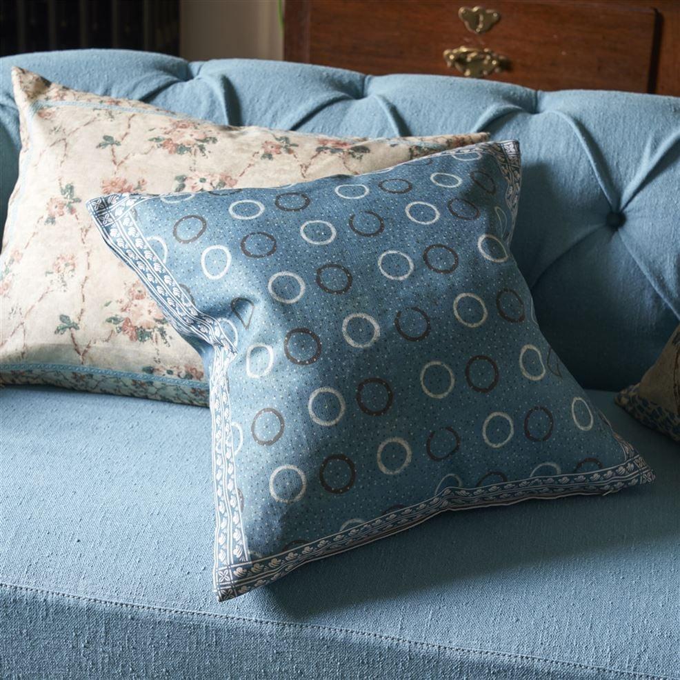 Designers Guild Indigo Circles Indigo Decorative Pillow