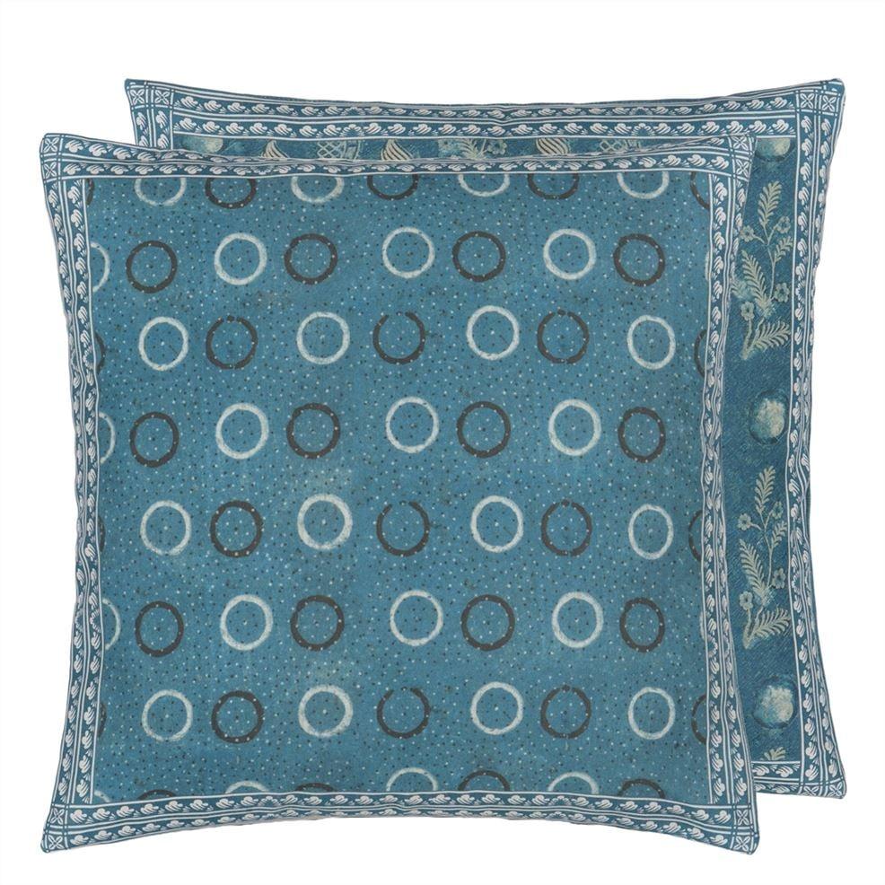 designers guild Indigo Circles Indigo Decorative Pillow