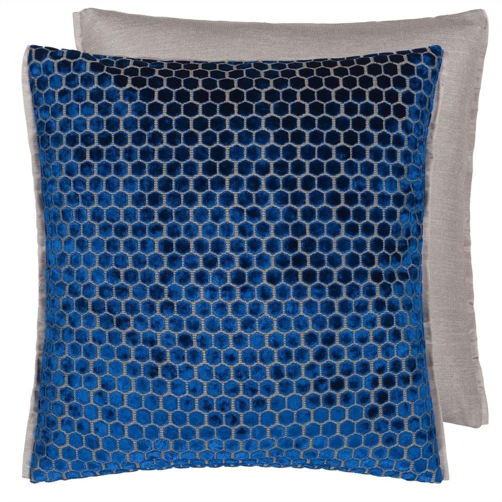 designers guild Jabot Cobalt Velvet Decorative Pillow