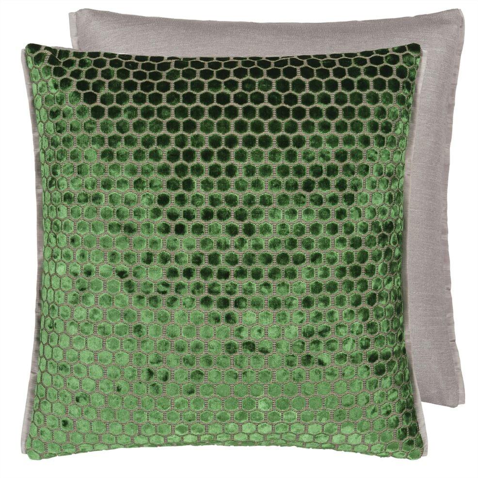 designers guild Jabot Emerald Velvet Decorative Pillow