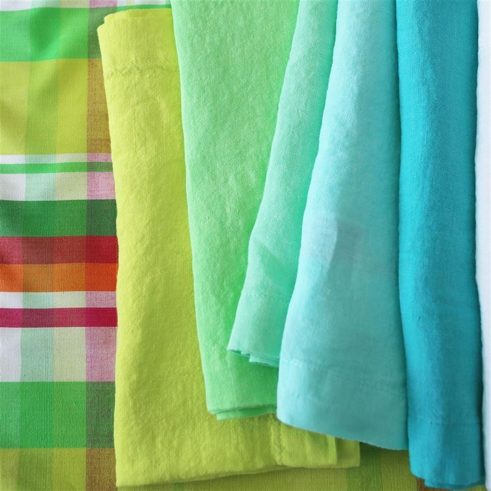 Designers Guild Lario Azure Linen Placemats & Napkins