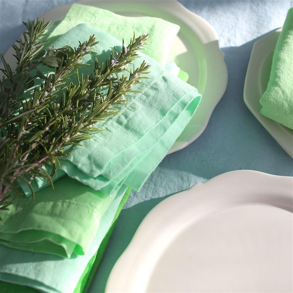 Designers Guild Lario Grass Linen Table Cloth Runner Placemats & Napkins