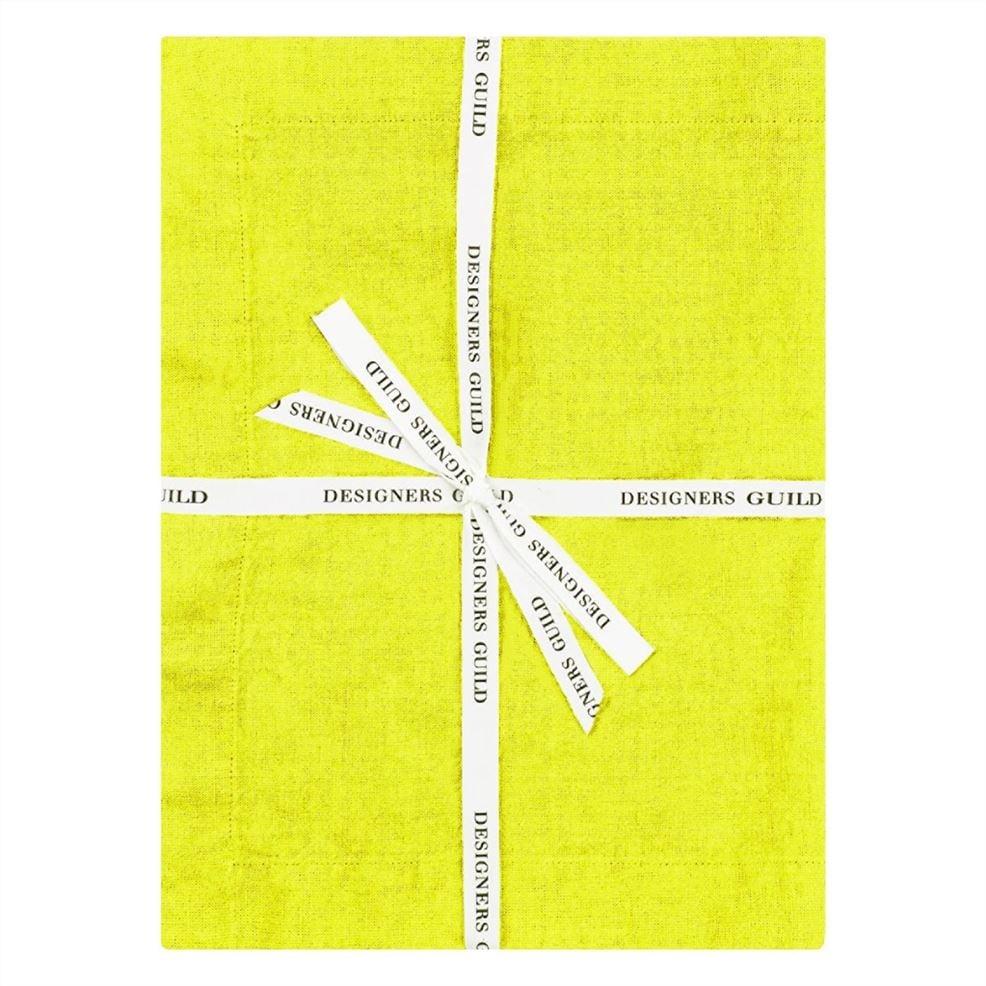Designers Guild Lario Lemon Linen Table Cloth Runner Placemats & Napkins