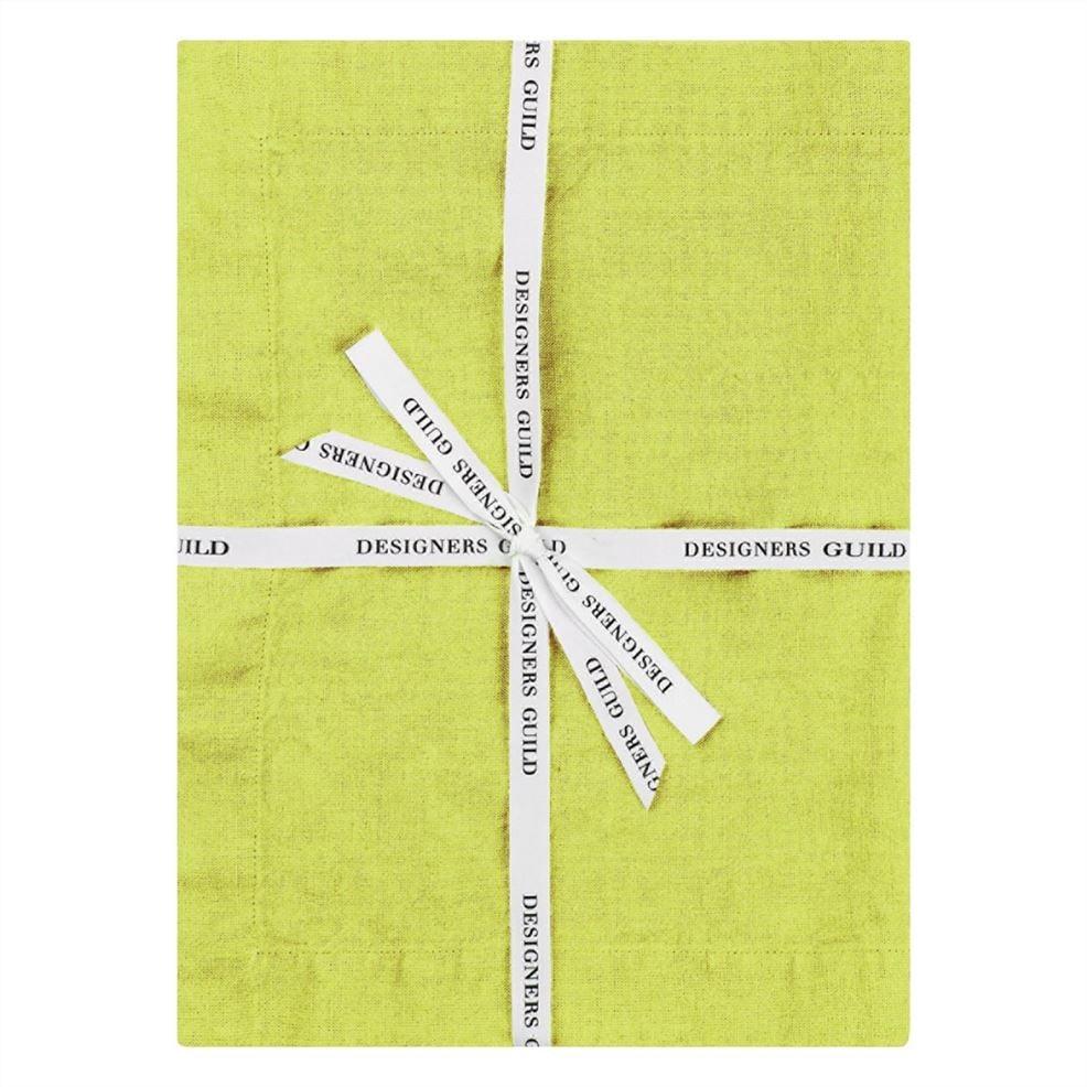 Designers Guild Lario Lemongrass Linen Placemats & Napkins