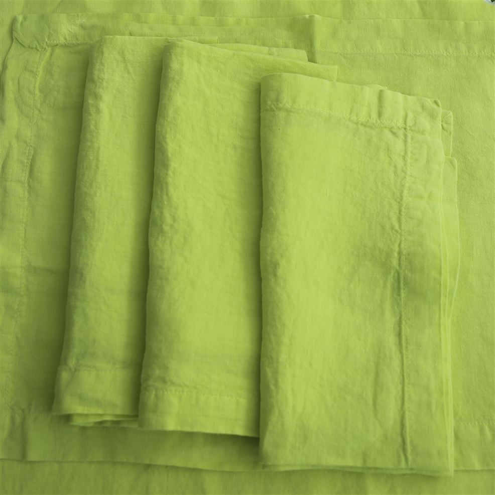 Designers Guild Lario Lemongrass Linen Placemats & Napkins