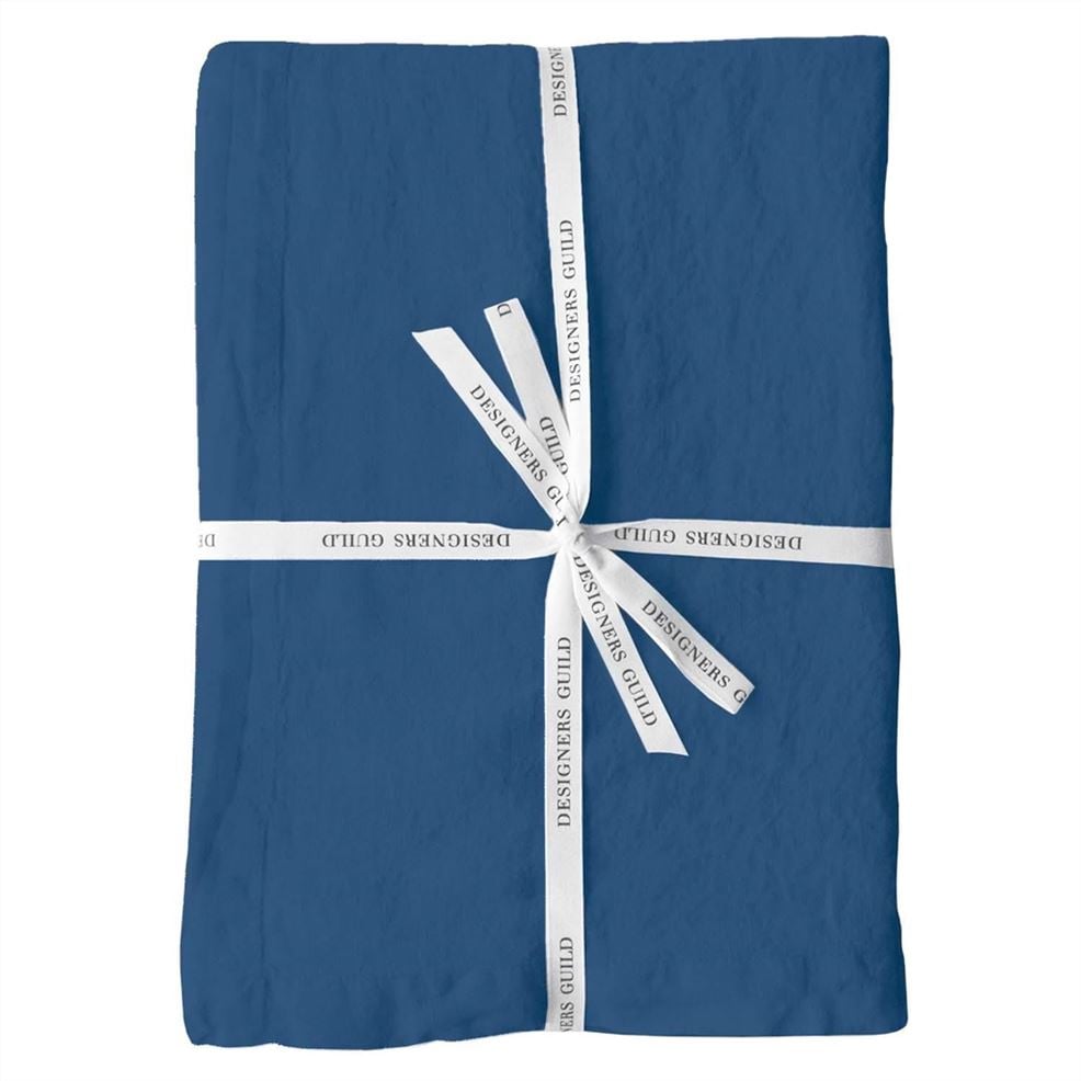 Designers Guild Lario Marine Linen Table Cloth Runner Placemats & Napkins