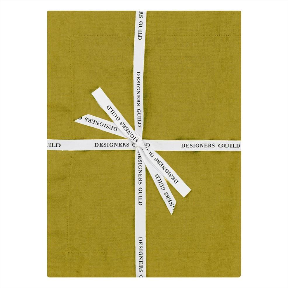 Designers Guild Lario Moss Linen Table Cloth Runner Placemats & Napkins
